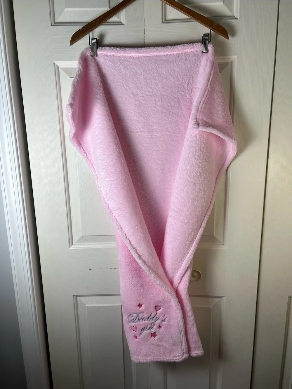 SL Home Fashions Daddy's Girl Pink Baby Blanket Stars Hearts Purple Soft Plush